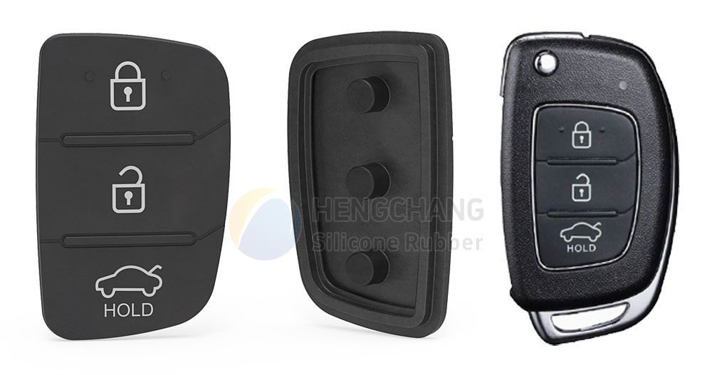 Replacement silicone pad for Hyundai 3-button car key remote for IX35 Mistra SantaFe and Elantra -7