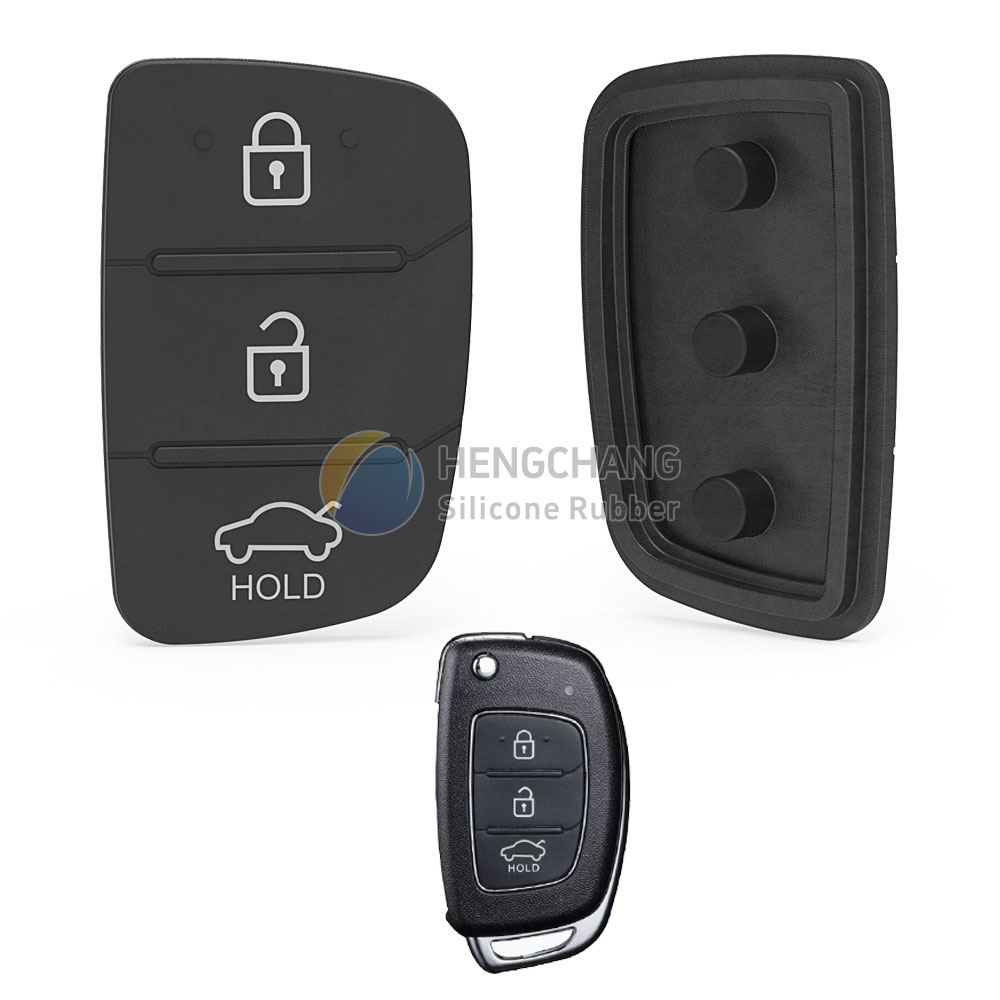 Replacement silicone pad for Hyundai 3-button car key remote for IX35 Mistra SantaFe and Elantra