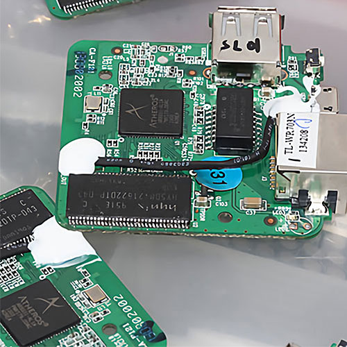 Fixation and waterproofing of circuit board wires