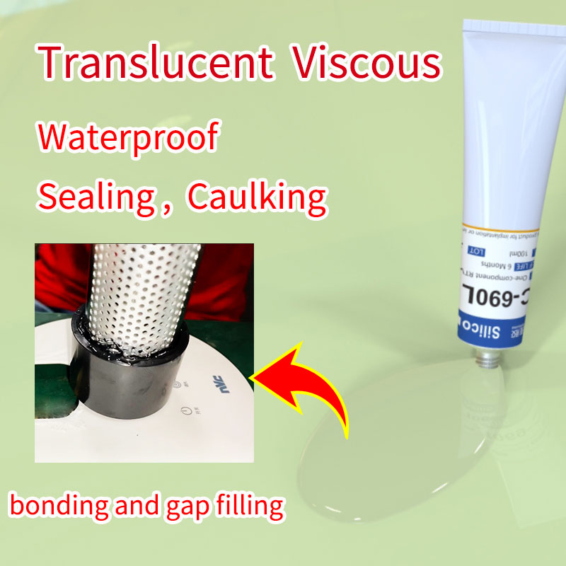 Silicone glue for bonding glass and metal and filling gaps_HC-691L