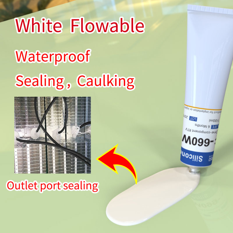 White outlet port caulking silicone adhesive HC-660W