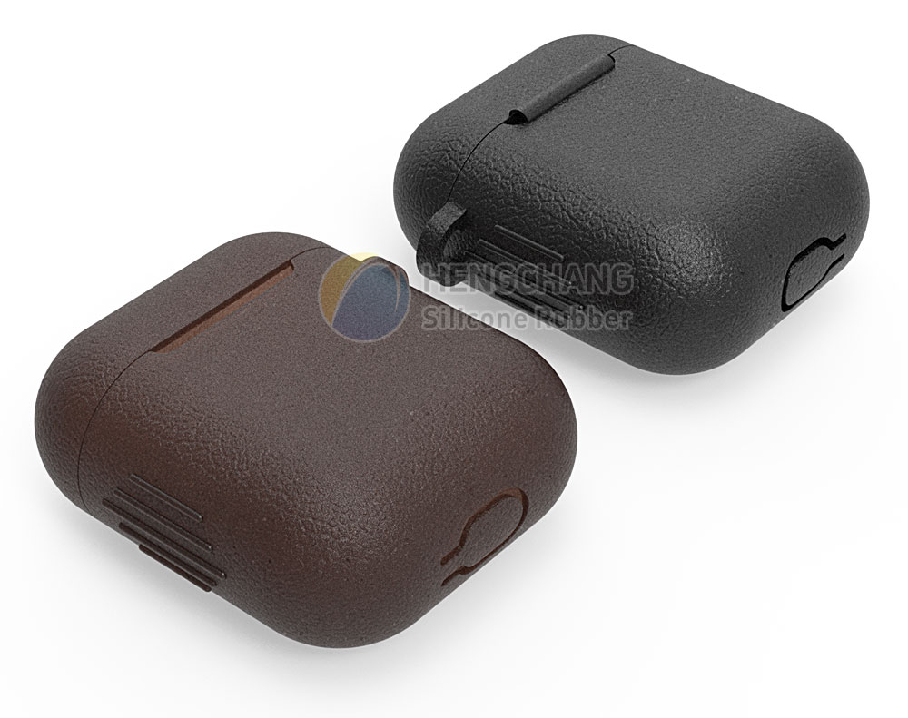 Custom leather texture style for Bluetooth Earbuds soft silicone rubber case mold opening-10