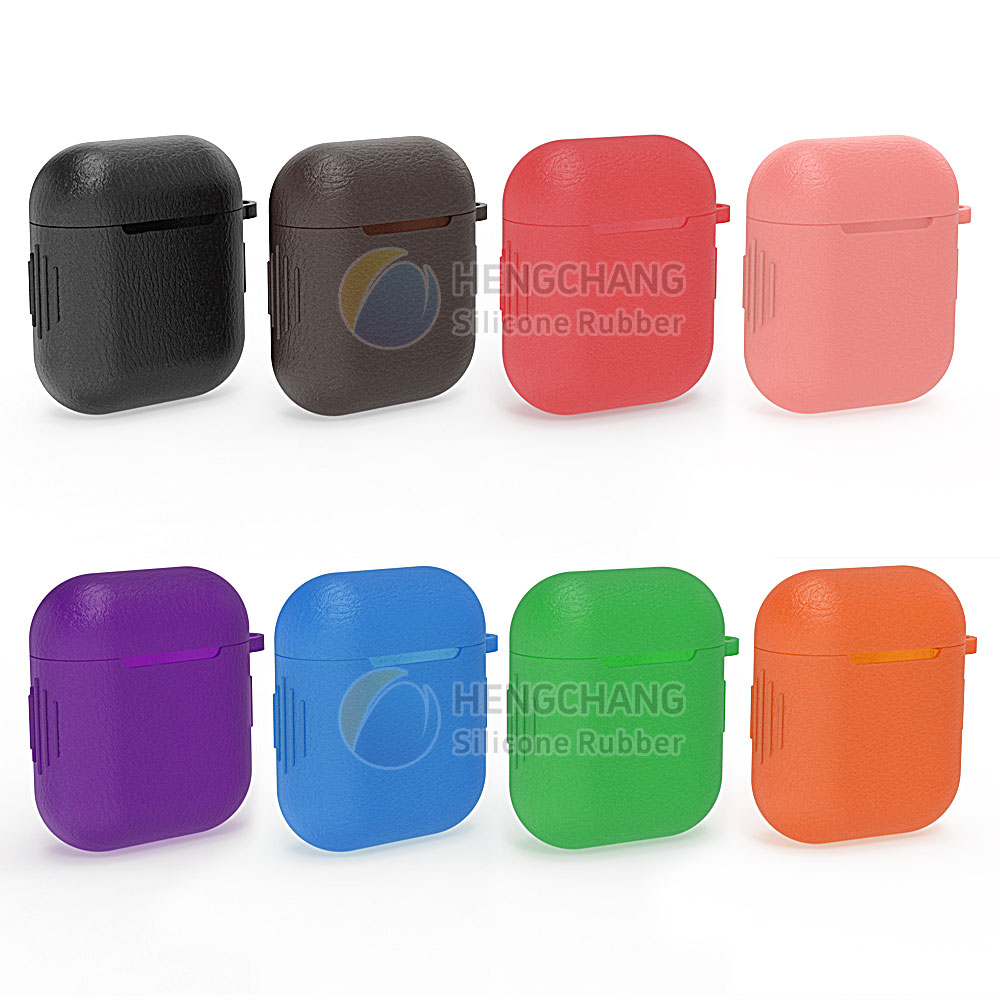 Custom leather texture style for Bluetooth Earbuds soft silicone rubber case mold opening-3