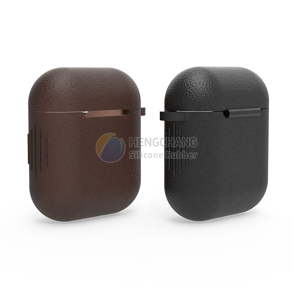 Custom leather texture style for Bluetooth Earbuds soft silicone rubber case mold opening-6