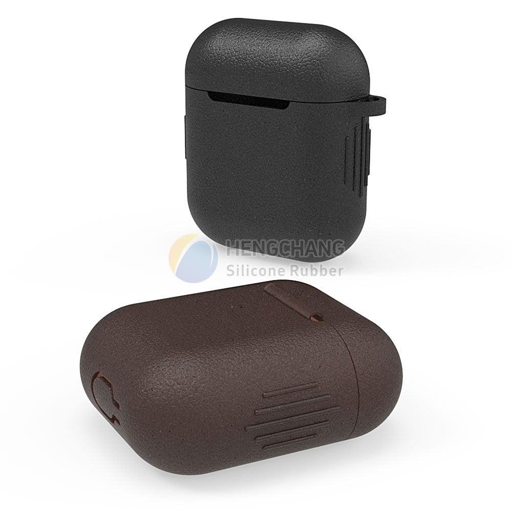 Custom leather texture style for Bluetooth Earbuds soft silicone rubber case mold opening-8