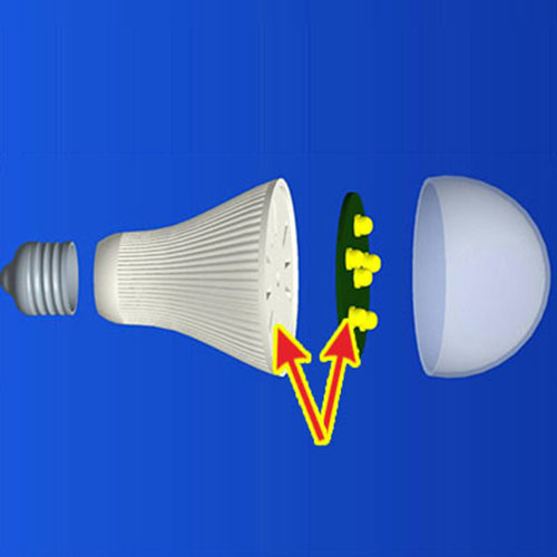 LED light board to lamp basek thermal conduction adhesion