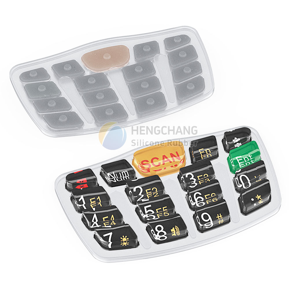 Plastic+Rubber Button Clear Crystal Keypad-2