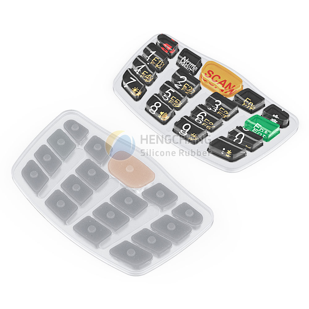 Plastic+Rubber Button Clear Crystal Keypad-4