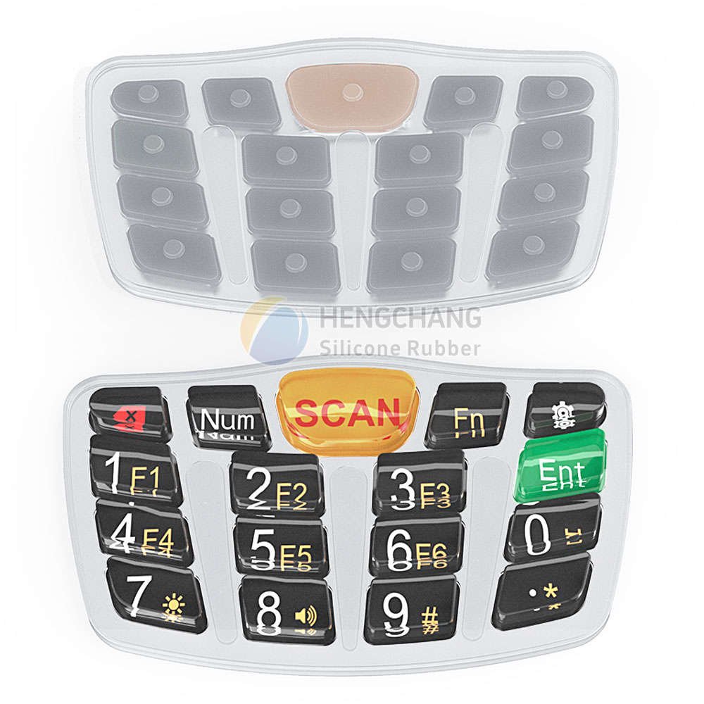 Plastic+Rubber Button Clear Crystal Keypad-5