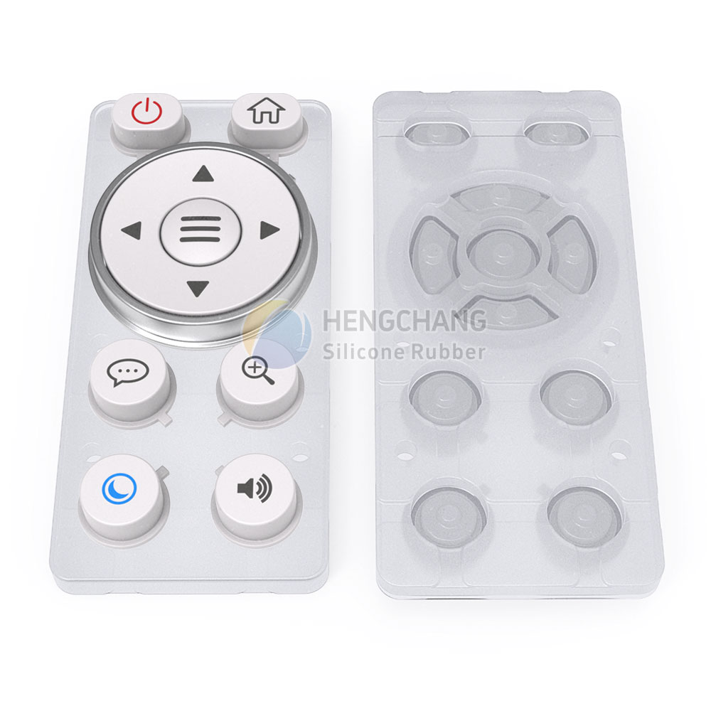 Plastic + rubber keypad with metal style for remote control mold Customized P+R keyboard